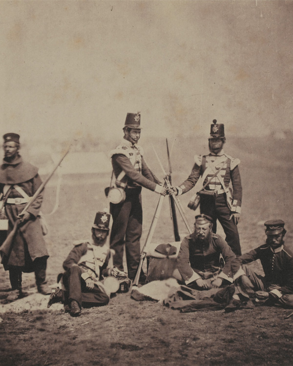 Officers and men of the 3rd (East Kent) Regiment of Foot (The Buffs), in the Crimea, 1855