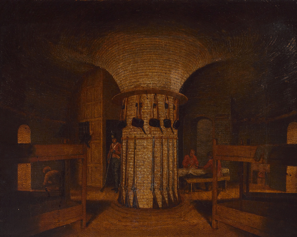 The barrack room in a Martello Tower, c1812