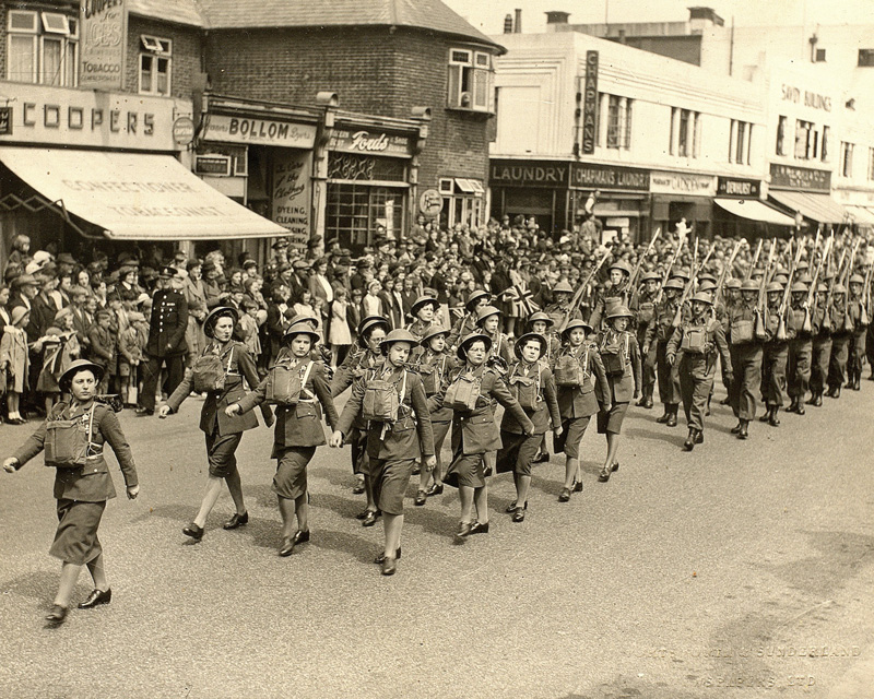 An ATS unit parading through Colwyn Bay, c1945