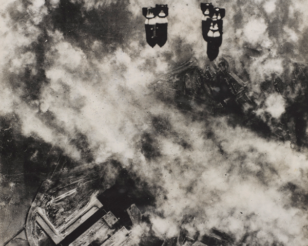The 8th United States Army Air Force (USAAF) bombing the German port of Wilhelmshaven, 27 January 1943
