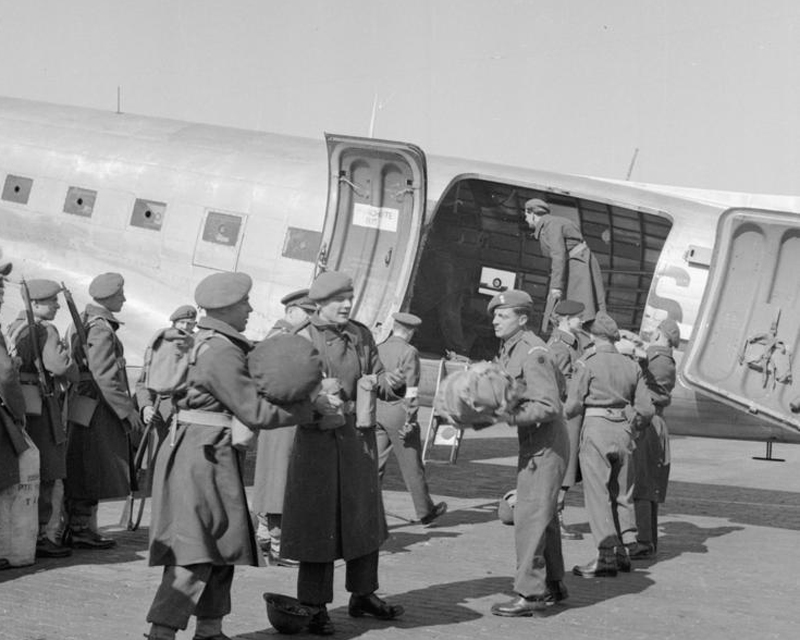 The Royal Welch Fusiliers arrive at RAF Gatow to reinforce the British garrison during the Berlin Blockade, 1949