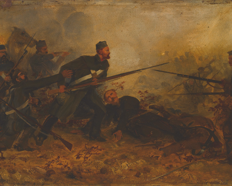 Private John McDermond, 47th (The Lancashire) Regiment, winning the VC at Inkerman, 5 November 1854