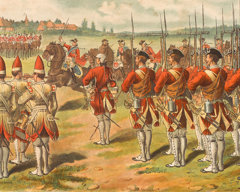 King George II rallying his troops at Dettingen, 27 June 1743