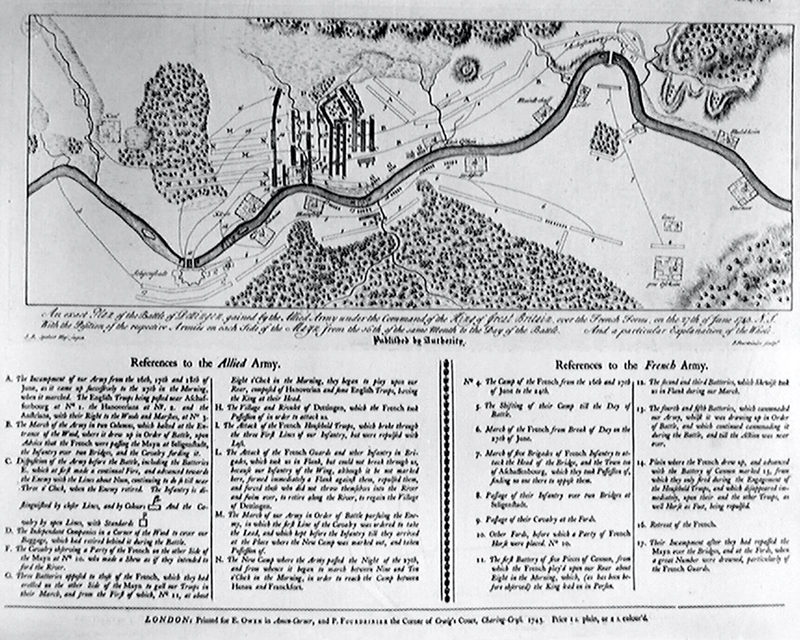 'Exact plan of the Battle of Dettingen', 27 June 1743 