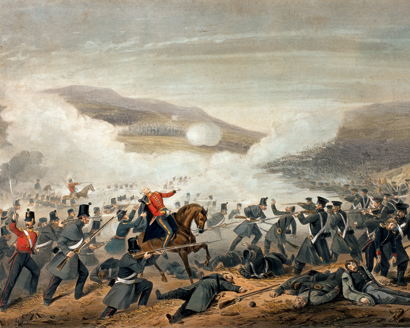 'The Battle of Inkermann Novr. 5th. 1854. The Gallant attack of Lieut.[sic] General Sir Geo. Cathcart who was killed with several officers in the engagement'