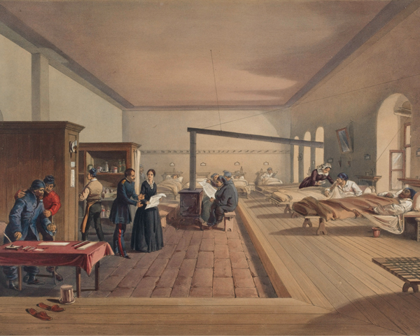 Patients in a ward at Scutari Hospital, 1856