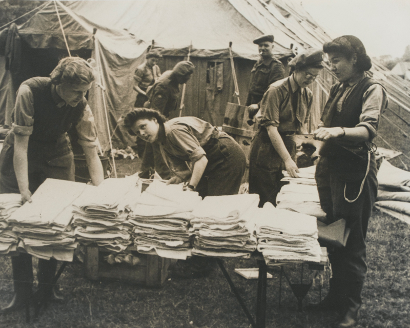 Women of QAIMNS unpacking stores on arrival in Normandy, July 1944