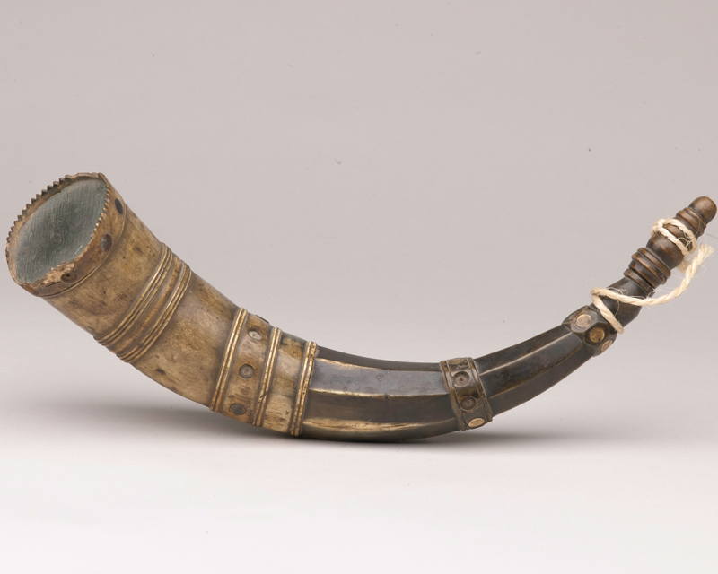Powder horn used by a soldier of the 40th Regiment, c1780