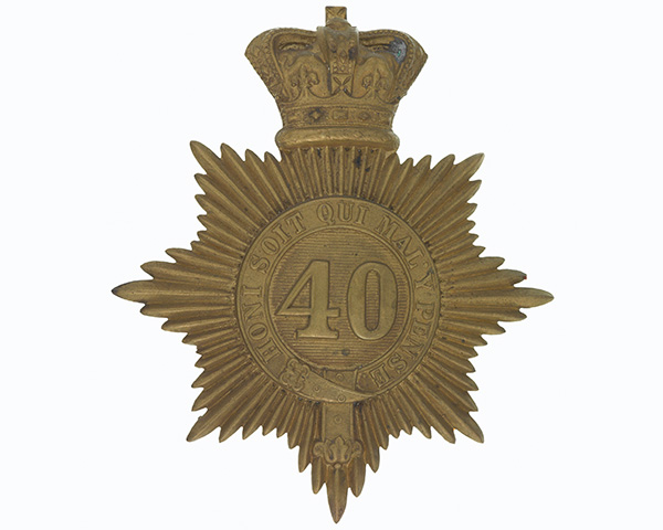 Shako plate, 40th (2nd Somersetshire) Regiment, c1855