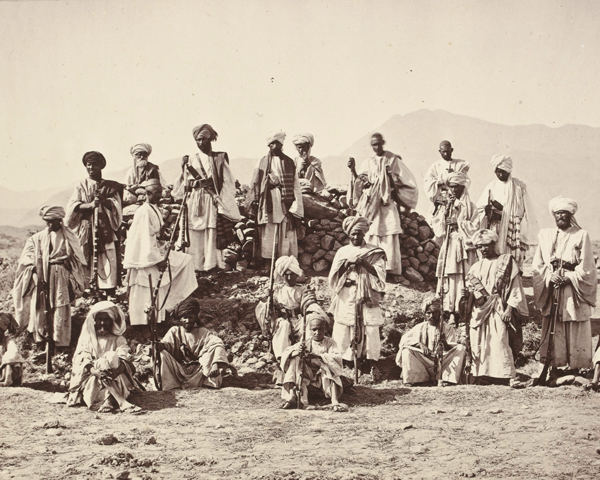 An Afridi picket near Jamrud, Khyber, c1879