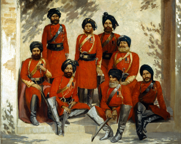 NCOs of the 2nd Regiment of Cavalry, Punjab Frontier Force, c1863