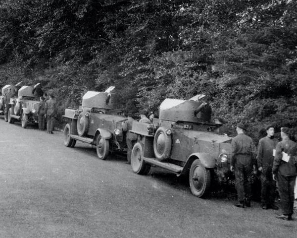 Convoy of 3rd County of London Yeomanry Rolls Royce armoured cars, c1939