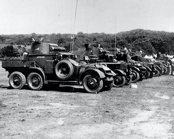 ‘Vehicle Lines’, Lanchester Armoured Cars, Budleigh Salterton, Devon, 1938