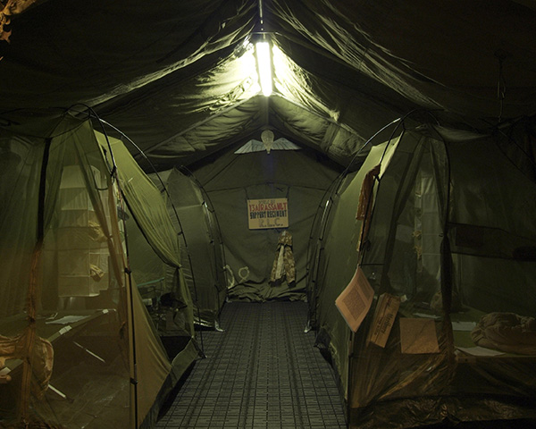 Reconstruction of typical sleeping quarters, Helmand exhibition, 2007
