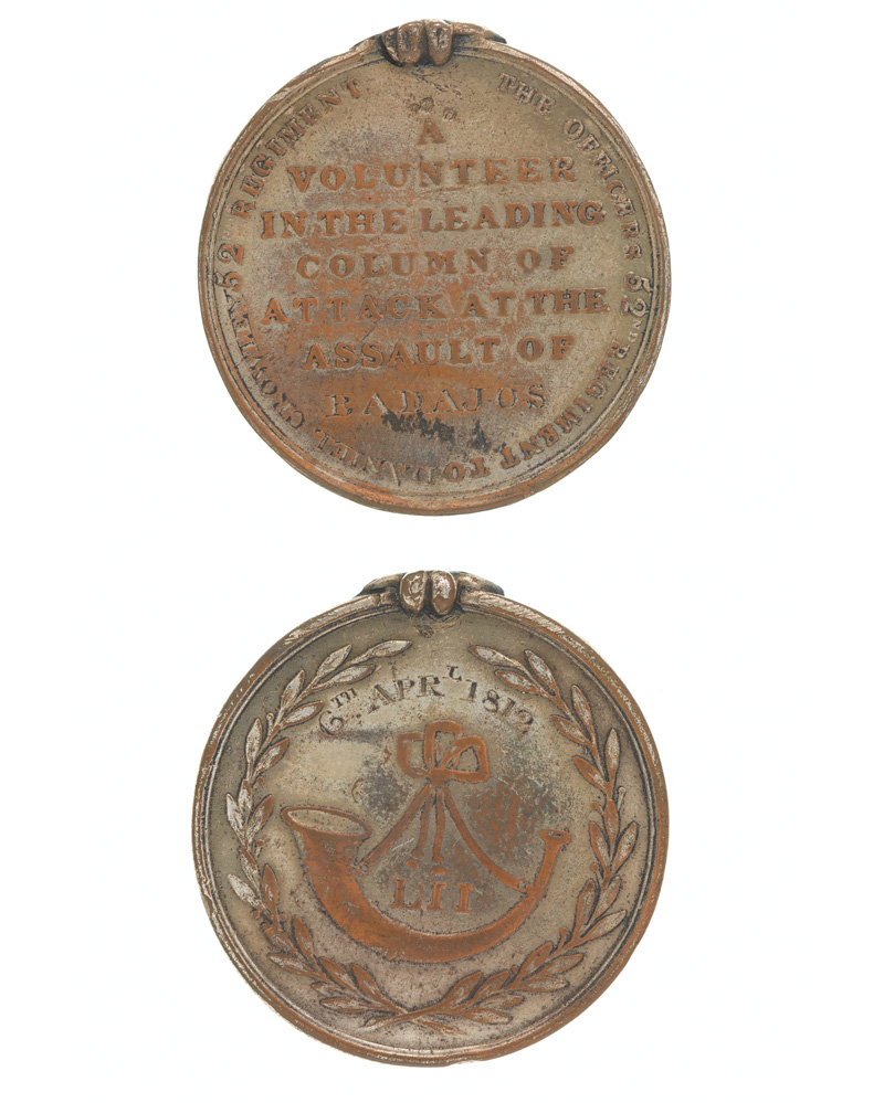 Forlorn Hope medal for Badajoz, 52nd (Oxfordshire) Regiment (Light Infantry), 1812
