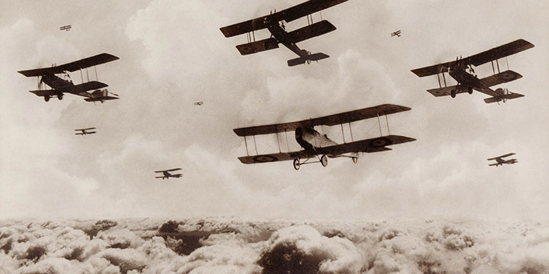 A flight of bombing planes, 1st Australian Flying Corps, Palestine, 1914-18