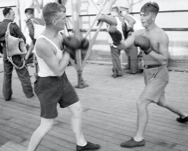 3rd County of Yeomanry boxing en route to South Africa, 1941