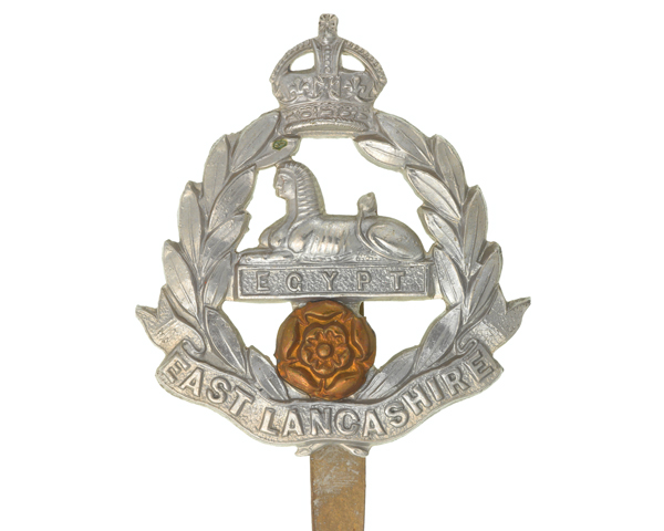 Cap badge, other ranks, The East Lancashire Regiment, c1914 