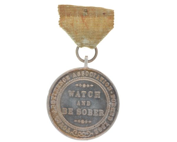 Soldiers’ Total Abstinence Association medal for one year awarded to Sergeant J Phillips, 27th Battery Royal Artillery, 1893