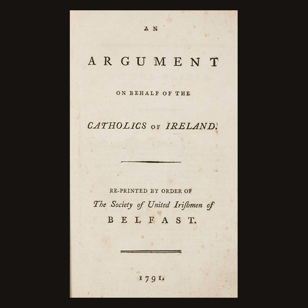 Title page of 'An Argument on behalf of the Catholics of Ireland', 1791