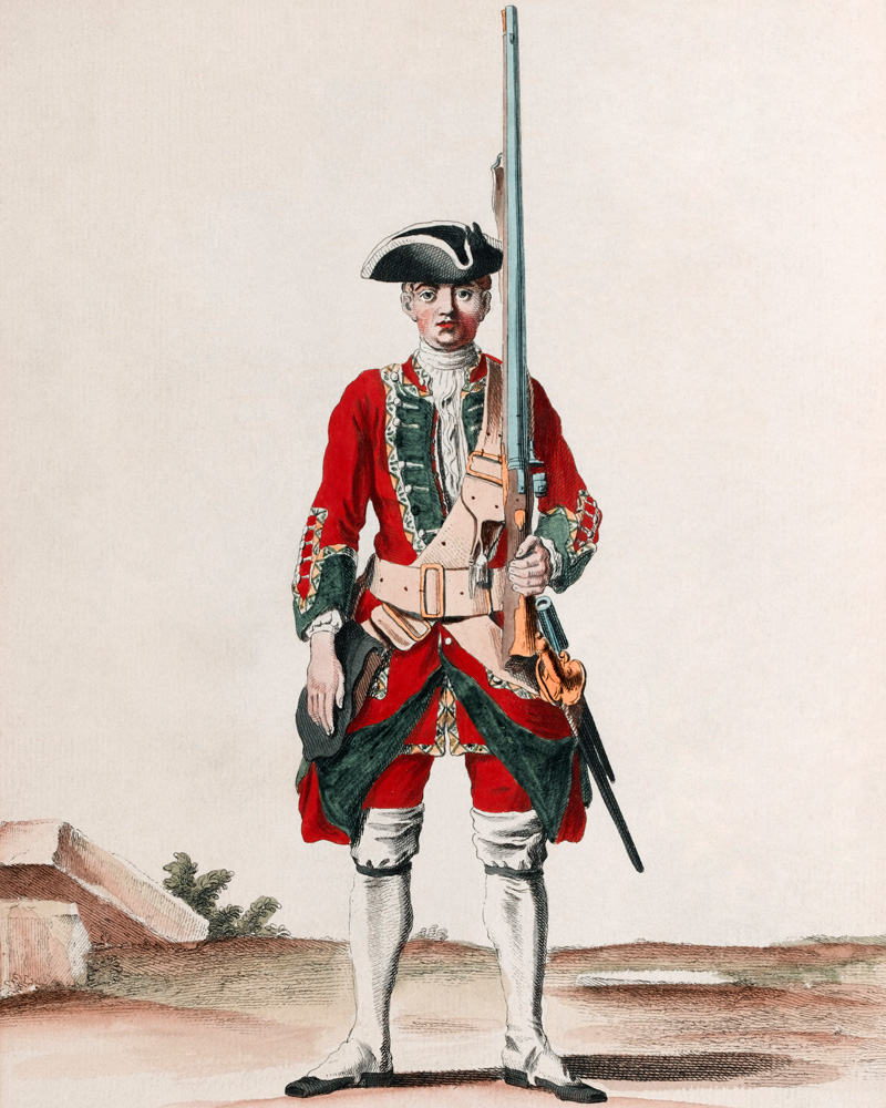 A soldier of the 11th Regiment of Foot, c1742