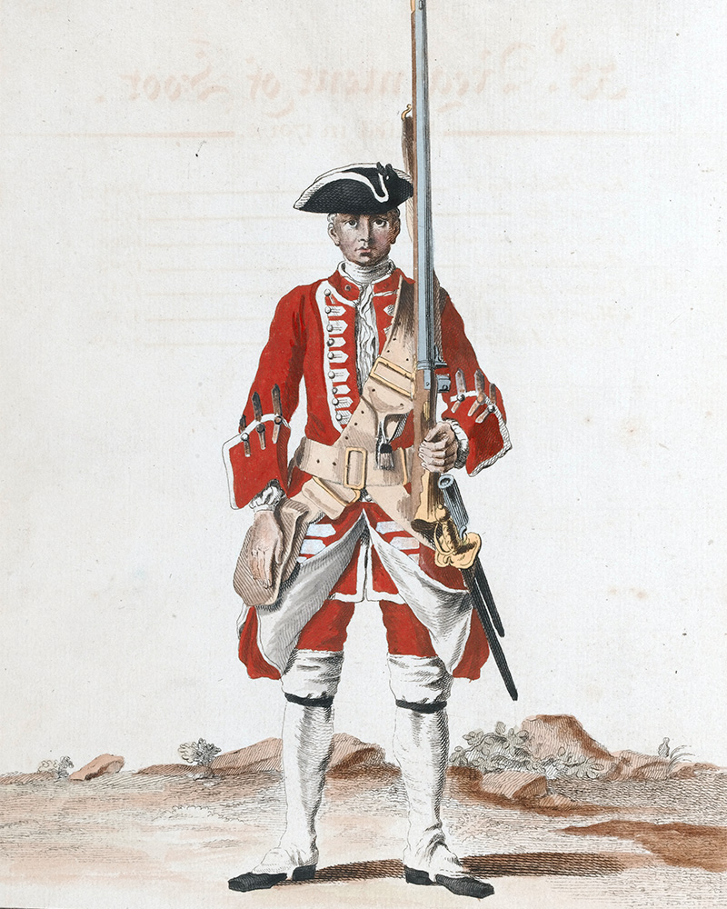 A soldier of the 33rd Regiment of Foot, c1742