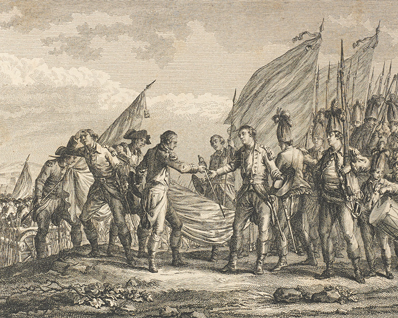 The surrender of General Burgoyne at Saratoga, 1777
