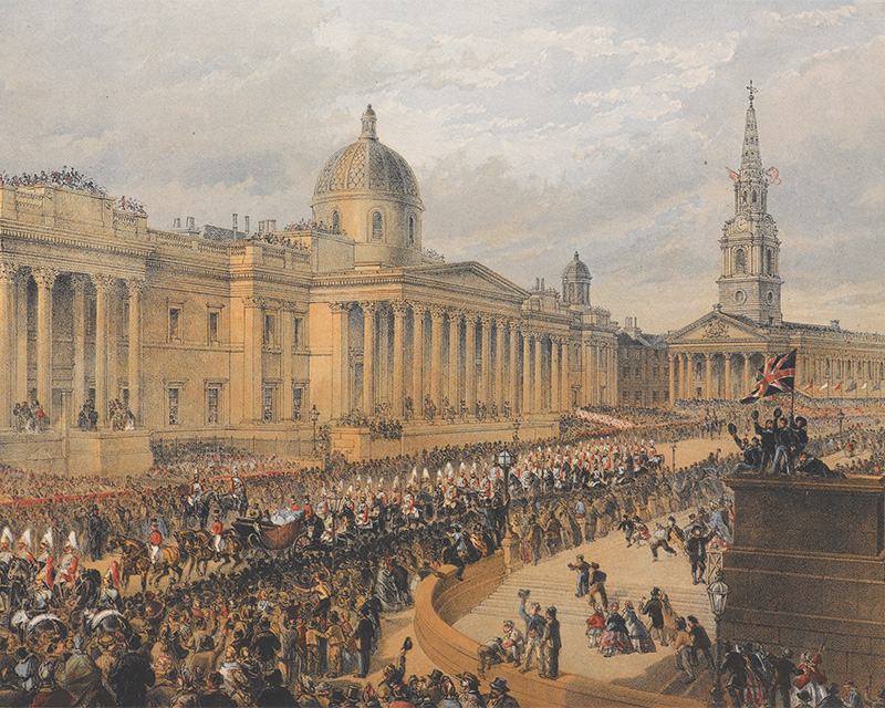 Princess Alexandra's arrival procession, Trafalgar Square, 7 March 1863