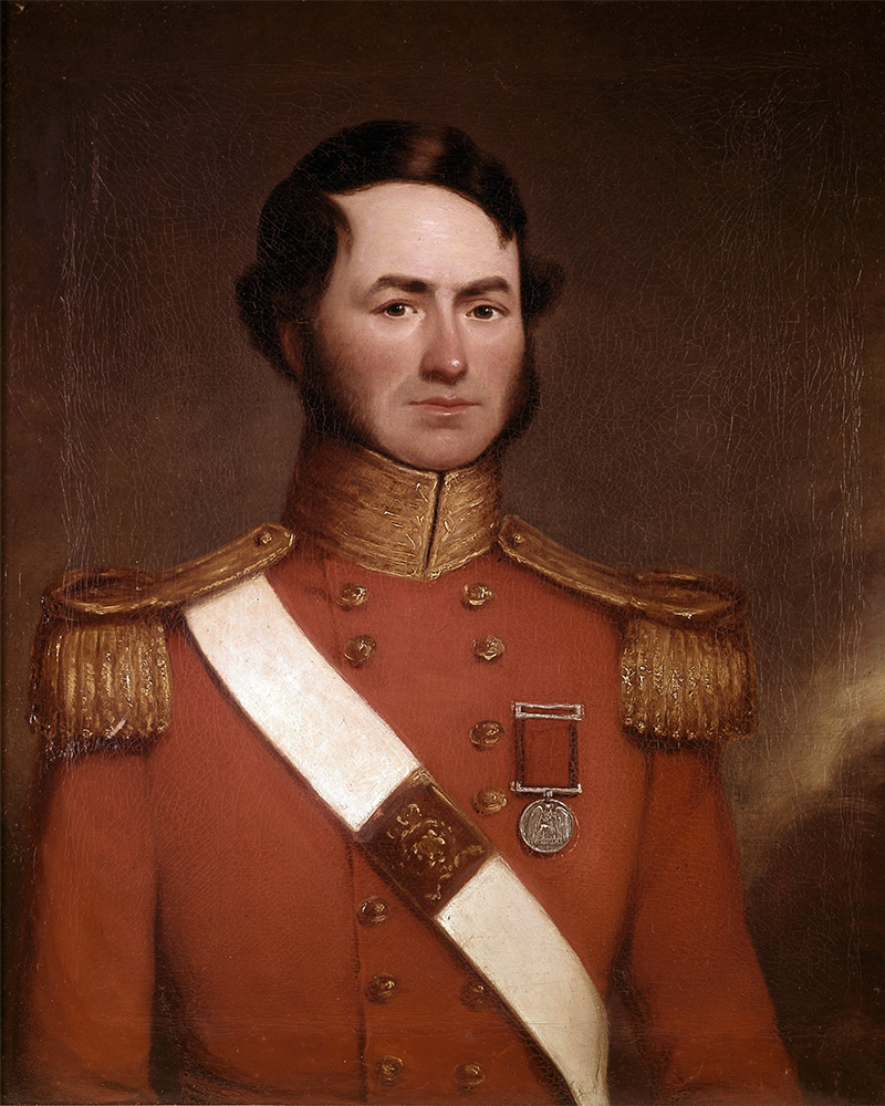 John Reid, a lieutenant with the 54th Foot, wearing his Waterloo Medal, c1835