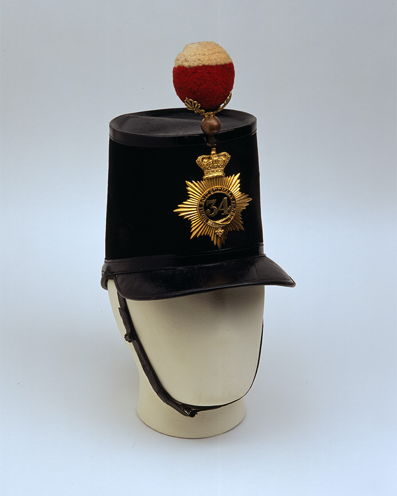 Officer's shako, 34th (Cumberland) Regiment of Foot, c1855