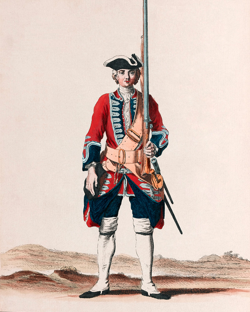 Soldier of the 8th Regiment of Foot, c1742