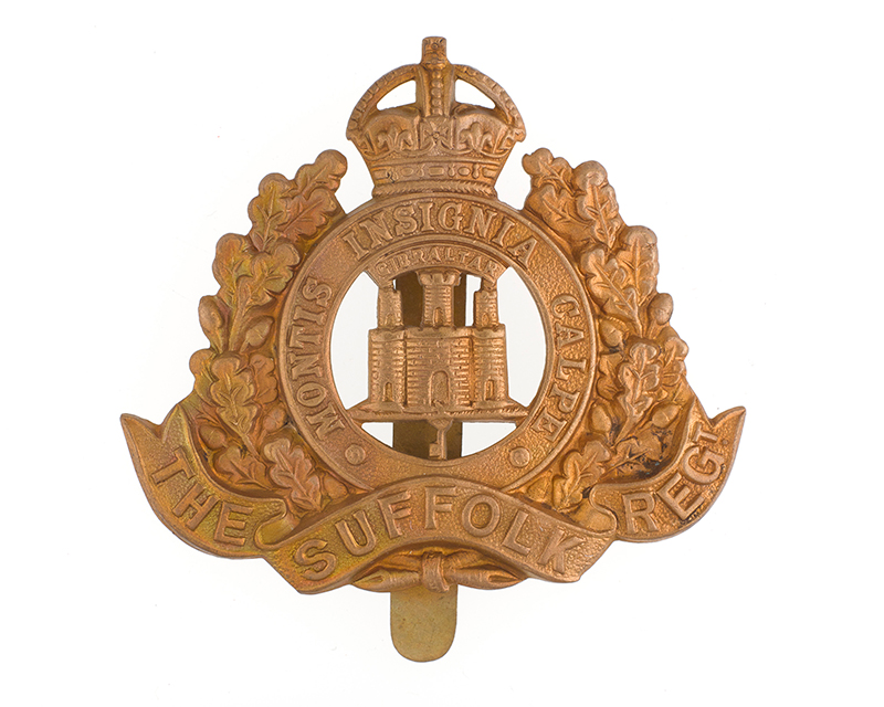 Other ranks cap badge, The Suffolk Regiment, c1916