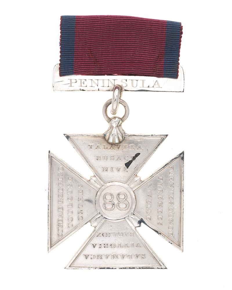 88th Regiment Order of Merit 1818, 1st Class, awarded to Pte Edward Friell for 12 Peninsular War actions