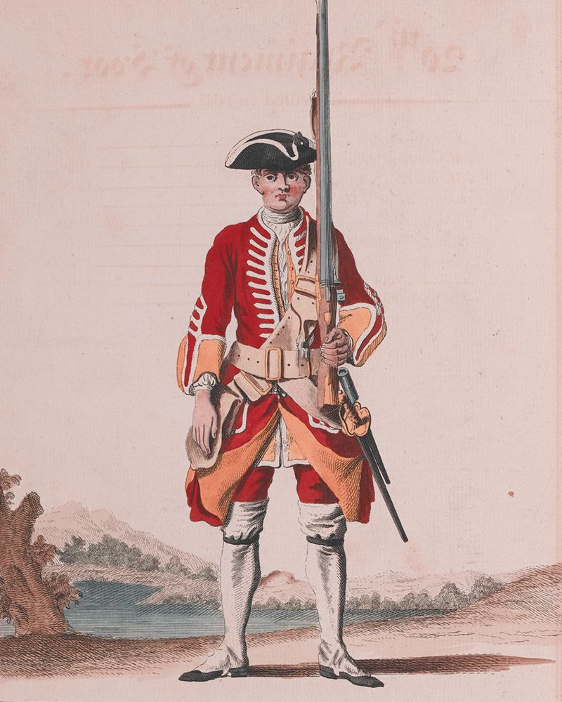 Soldier of the 20th Regiment of Foot, c1742