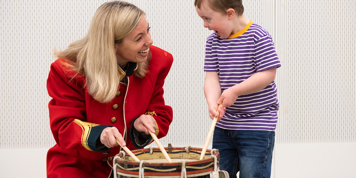 Toddler enjoying a Tiny Troopers music workshop