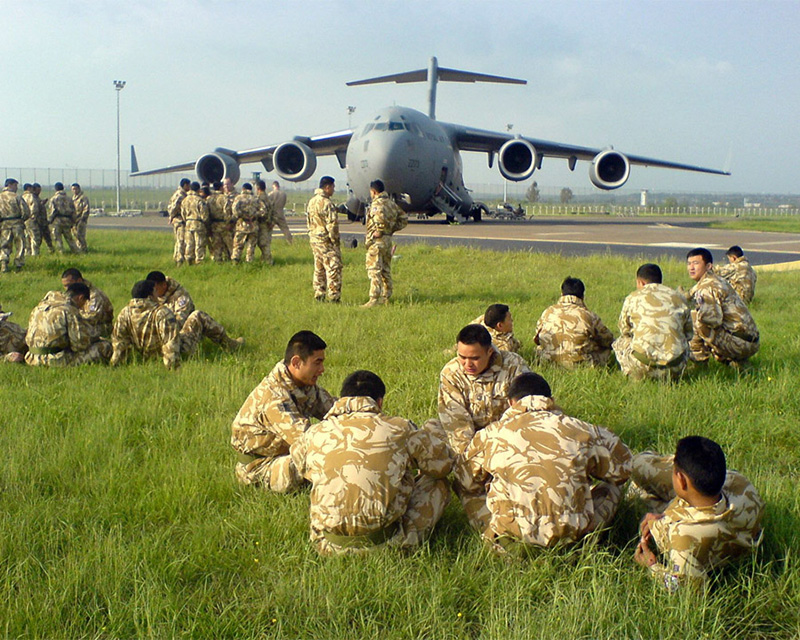 Royal Gurkha Rifles awaiting embarkation for Afghanistan, 2006