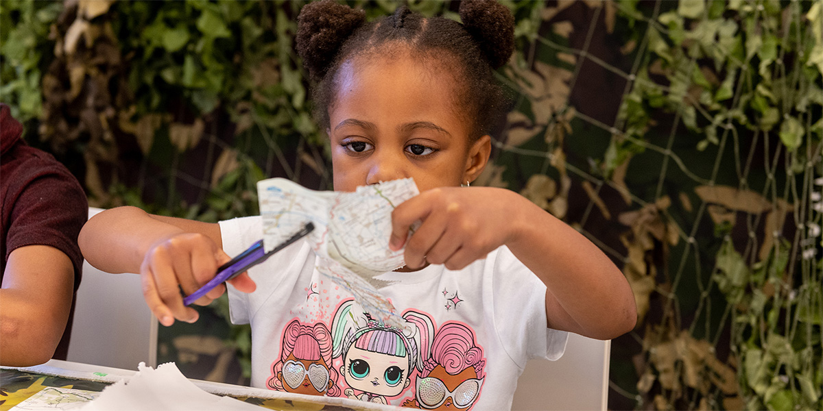 Child taking part in a workshop
