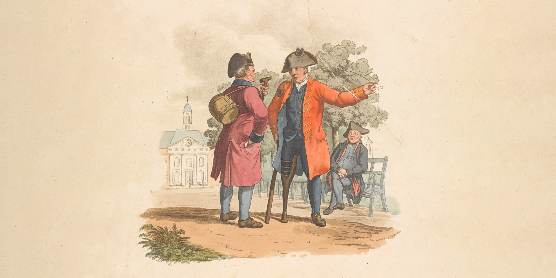 A disabled British veteran of the Napoleonic Wars, c1812