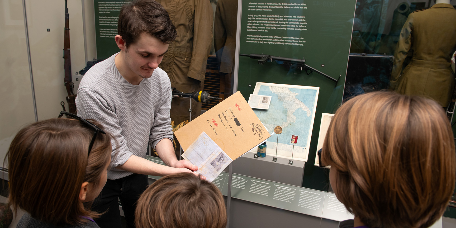 Children taking part in an interactive gallery tour