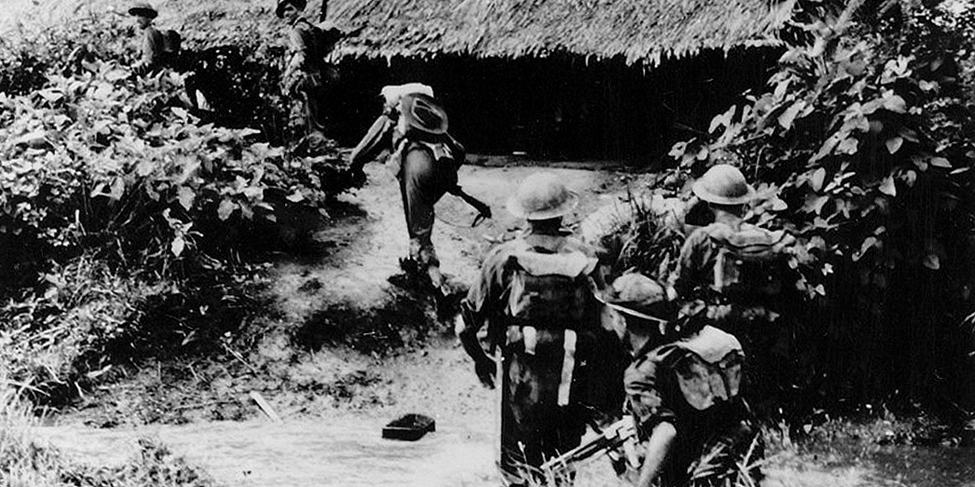 Soldiers of 2nd Battalion, The Royal Welch Fusiliers at the capture of Pintha, 18 October 1944