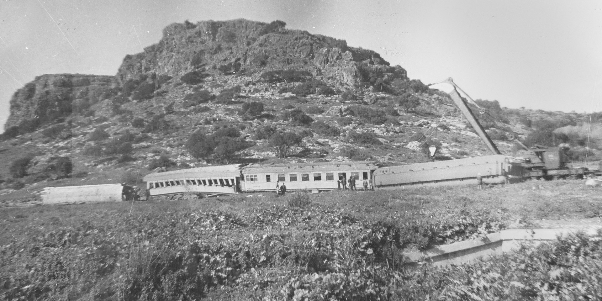 A sabotaged passenger train to the south of Haifa