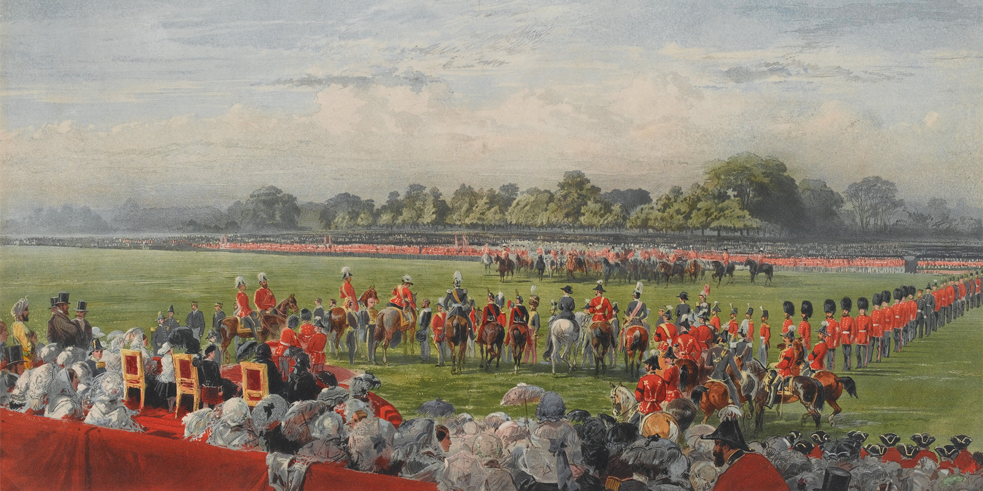 Queen Victoria presenting the first Victoria Crosses in Hyde Park on 26 June 1857