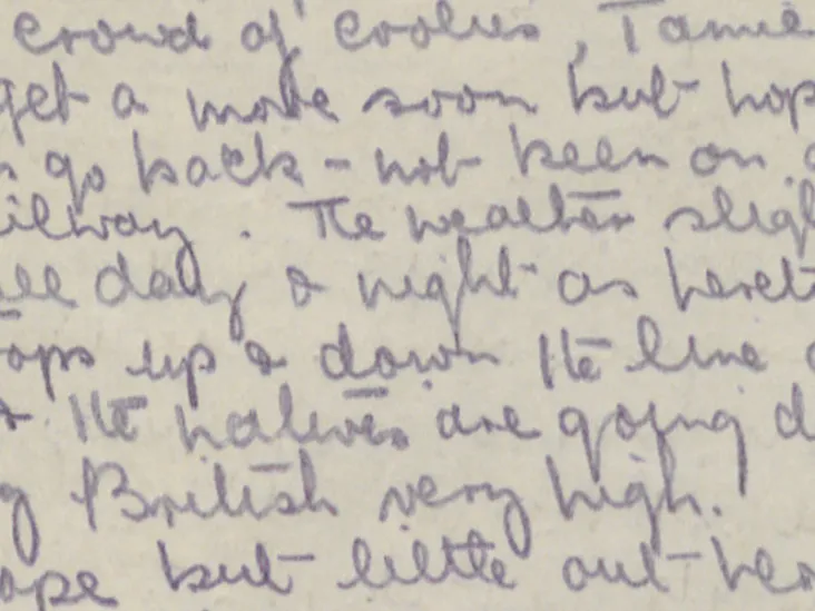 Handwritten extract from Ted Senior's diary, c1943