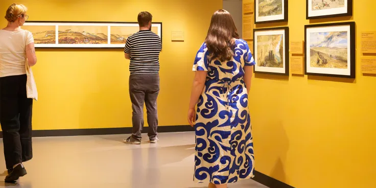 Visitors in the Myth and Reality exhibition