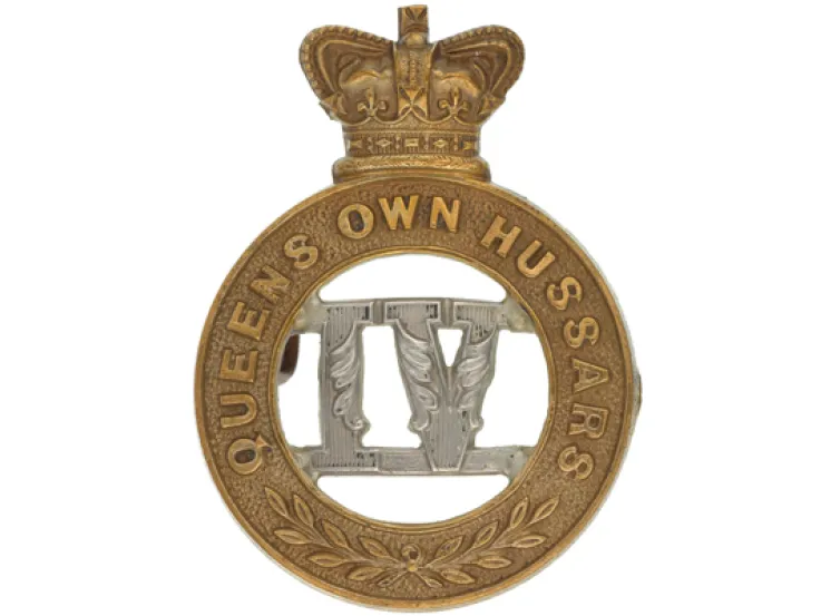 Other ranks' cap badge, 4th (Queen's Own) Hussars, c1900