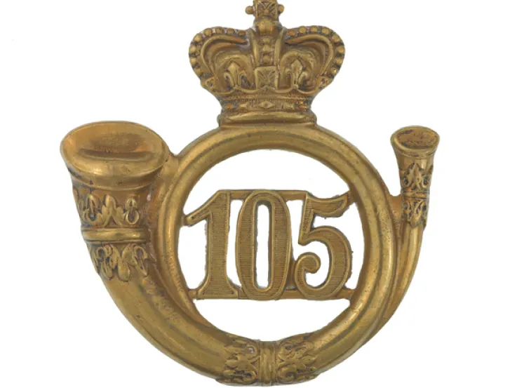 Glengarry badge, other ranks, 105th Regiment of Foot (Madras Light Infantry), c1874