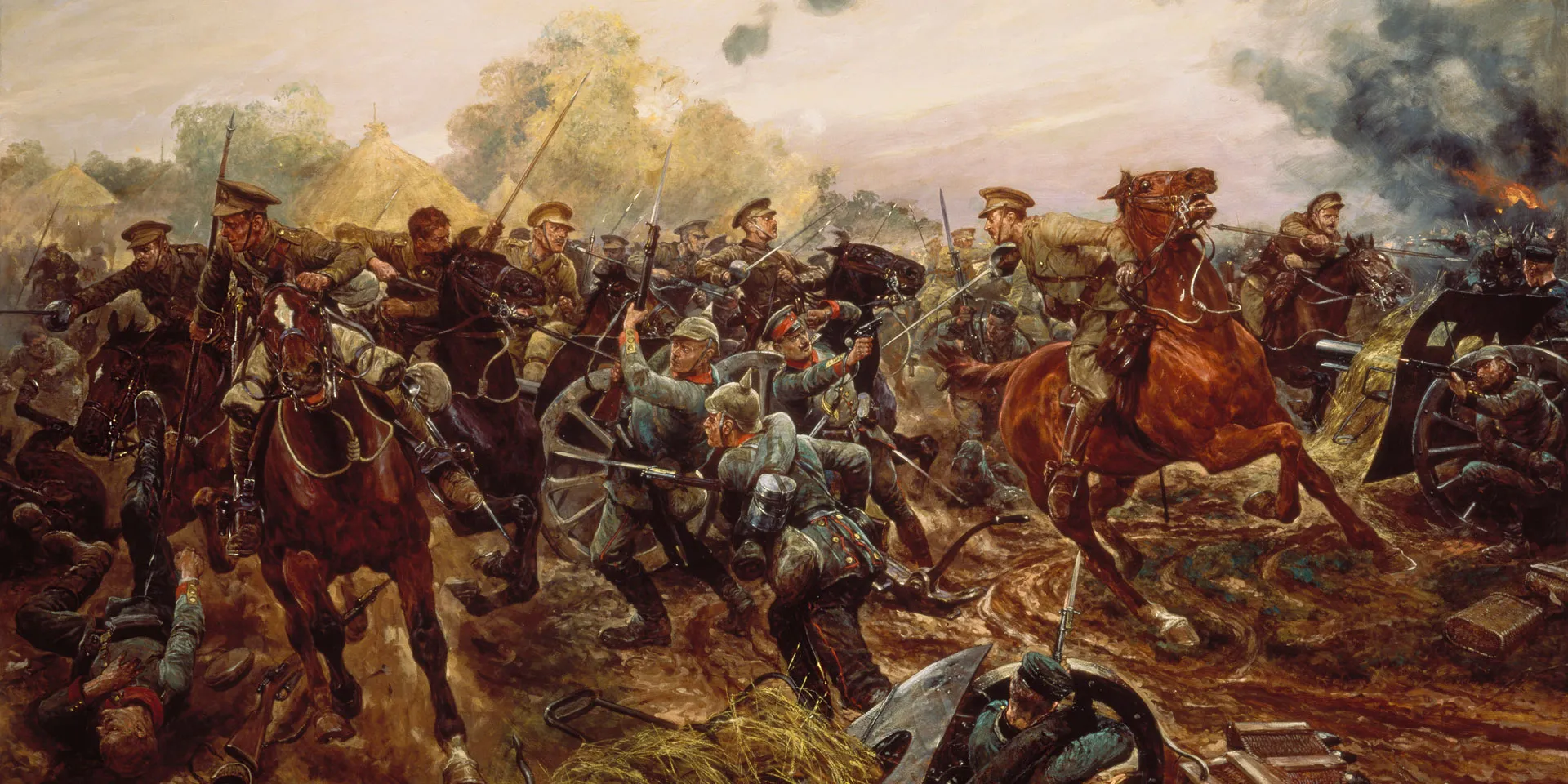 Captain Francis Grenfell leading the 9th Lancers at Audregnies, 24 August 1914