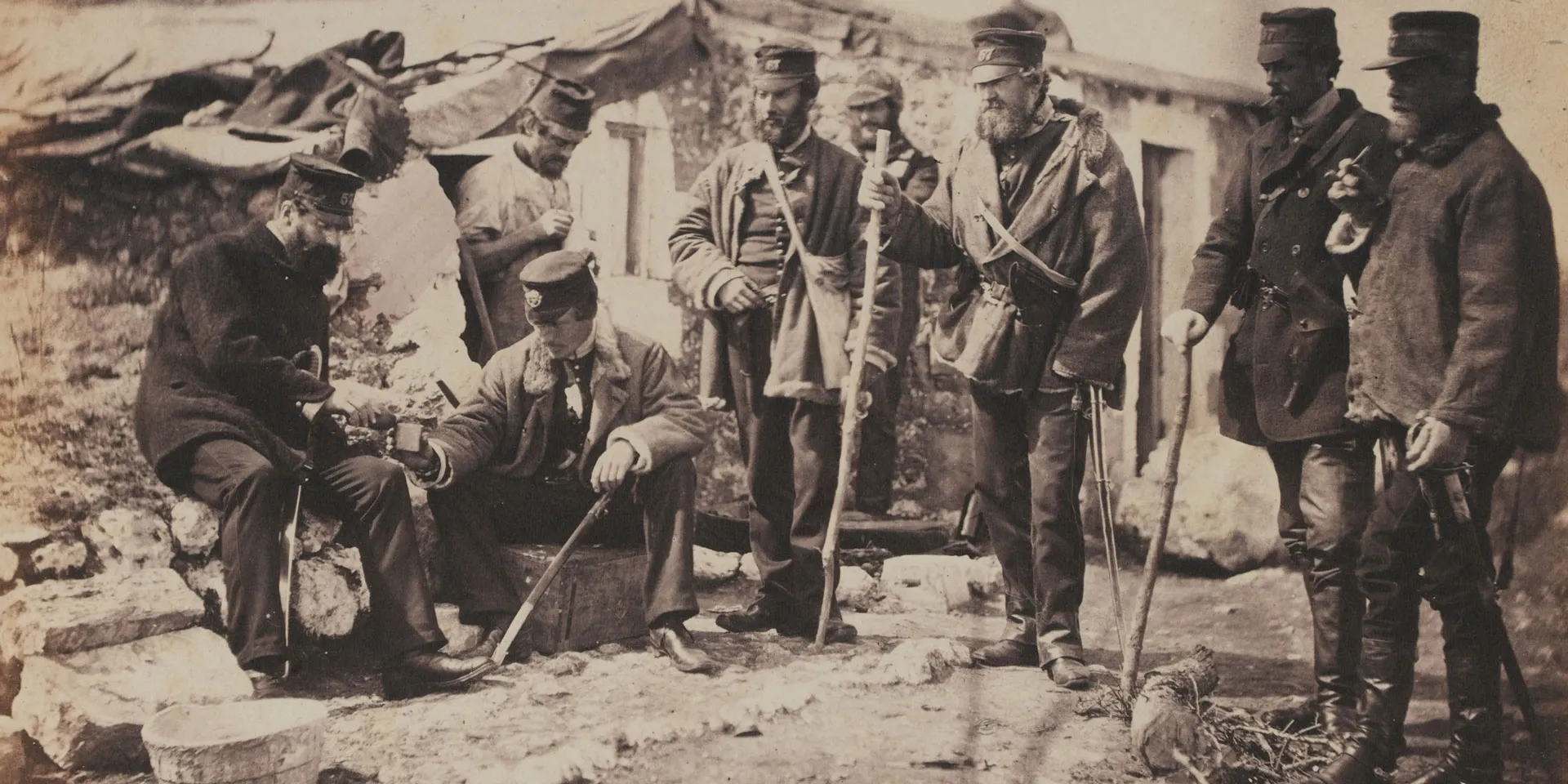 Lieutenant-Colonel Shadforth and officers of the 57th Regiment, 1855