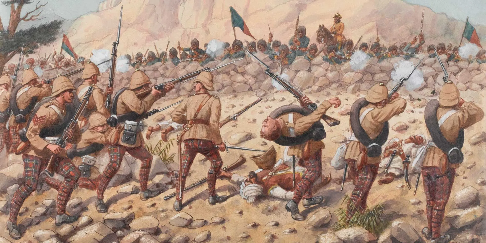 72nd (The Duke of Albany's Own Highlanders) advancing at Peiwar Kotal, 1878