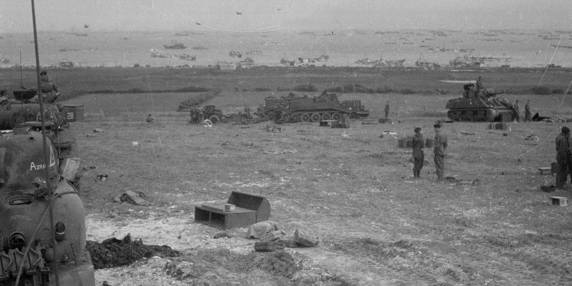 Tanks on King Beach, Gold Beach, 6 June 1944